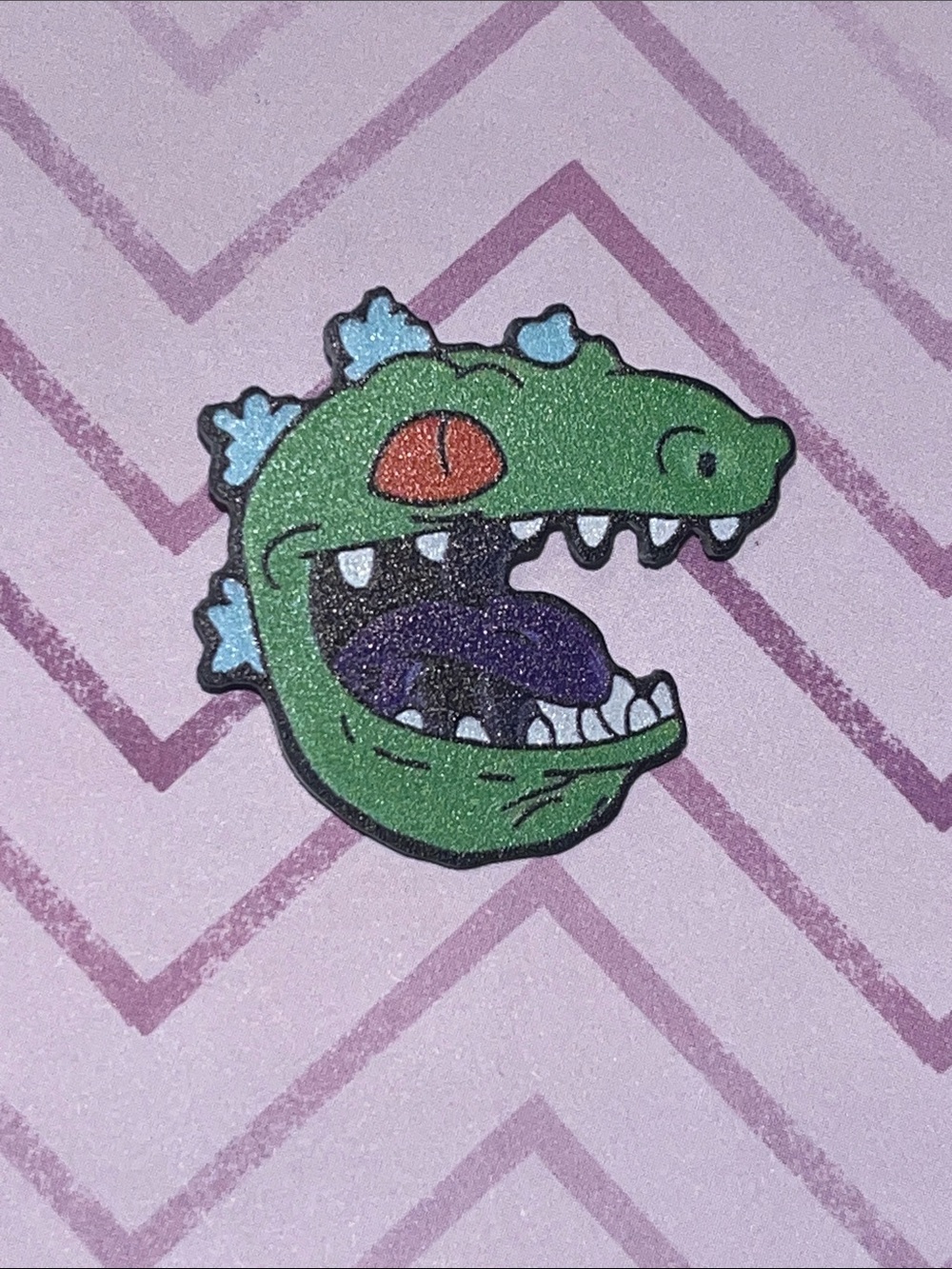 Green Reptile Pin - Decorative Pet Reptile Accessory Rugrats Acrylic Pin